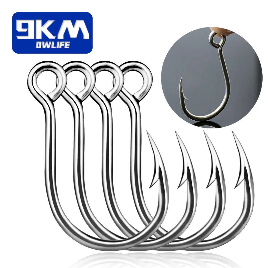 Fishing Hook Offset - Hameçons de pêche 9KM, 25 pièces,