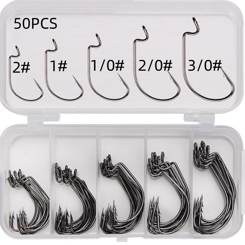 Fishing Hook Box - 50 pièces/boîte Hameçons de pêche en