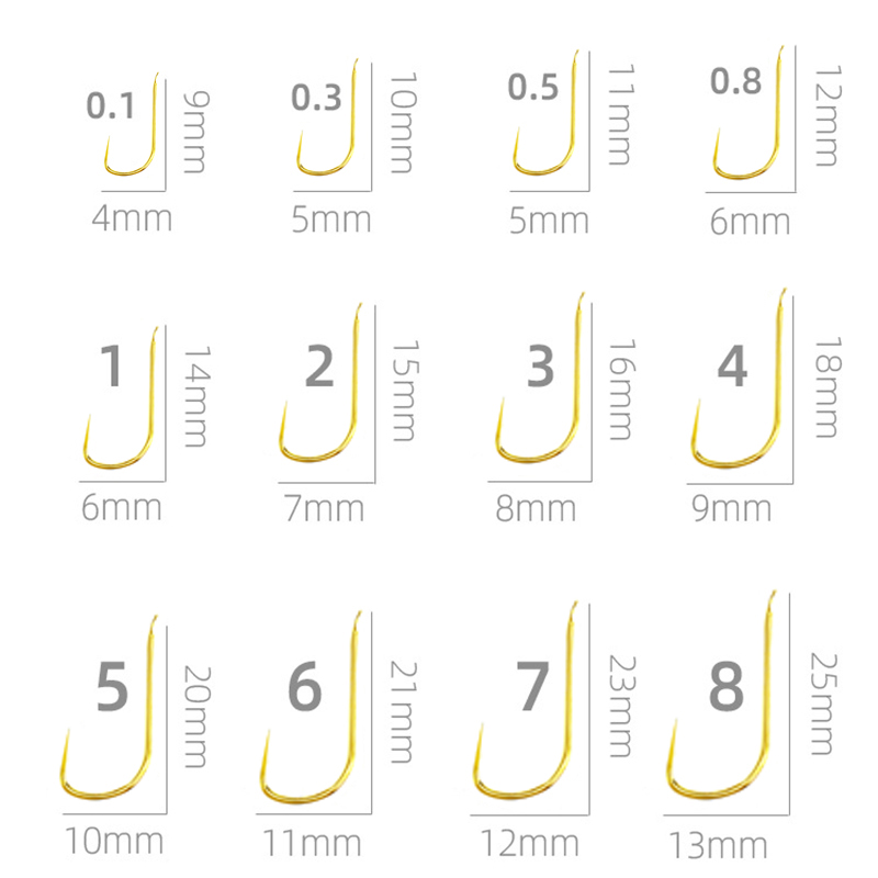 Fishing Hook Size - 100 pièces Shinkanto sans ardillon multi-type